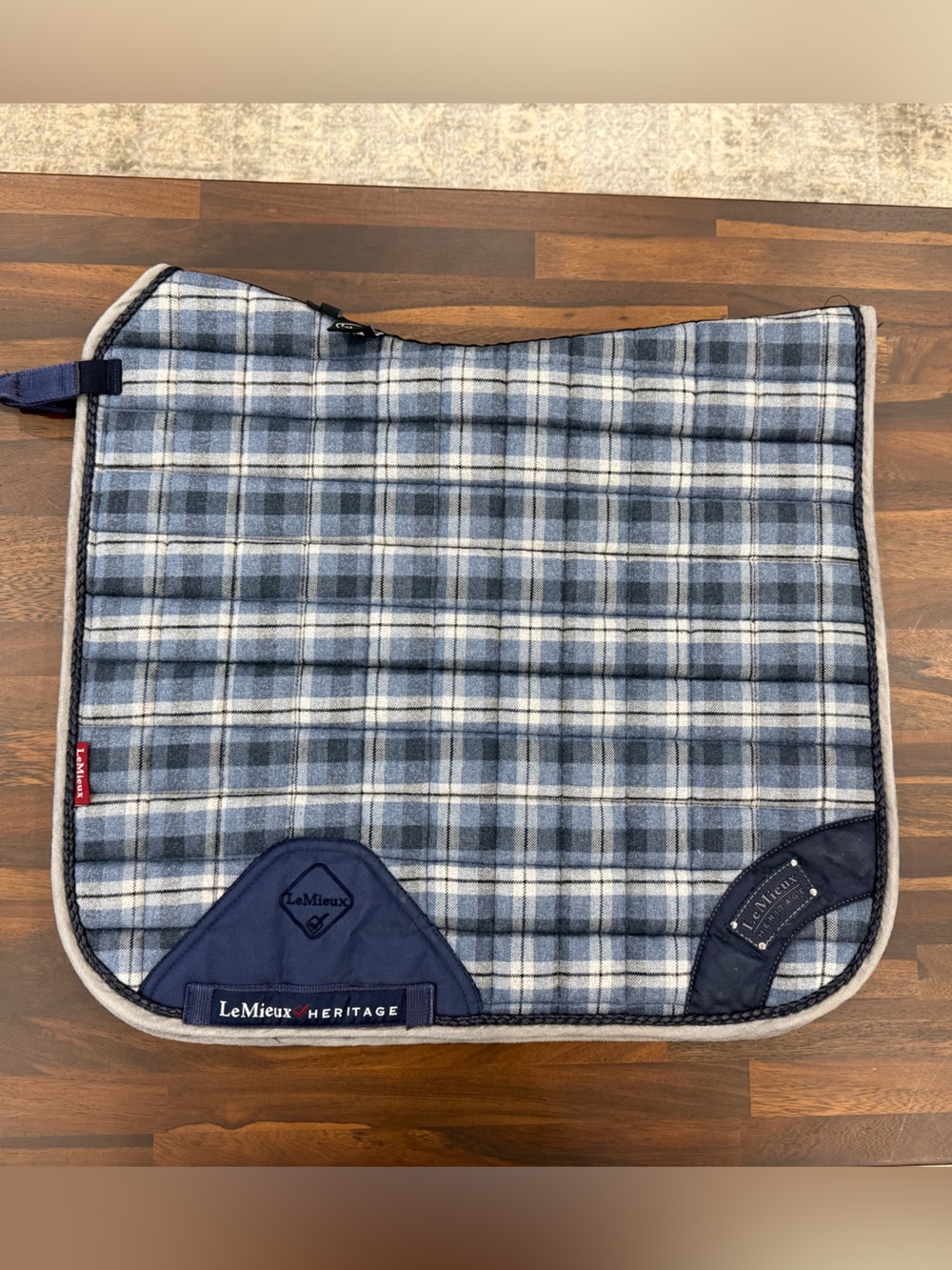 Le Mieux Heritage Blue Plaid Saddle Pad - Picture 2 of 3